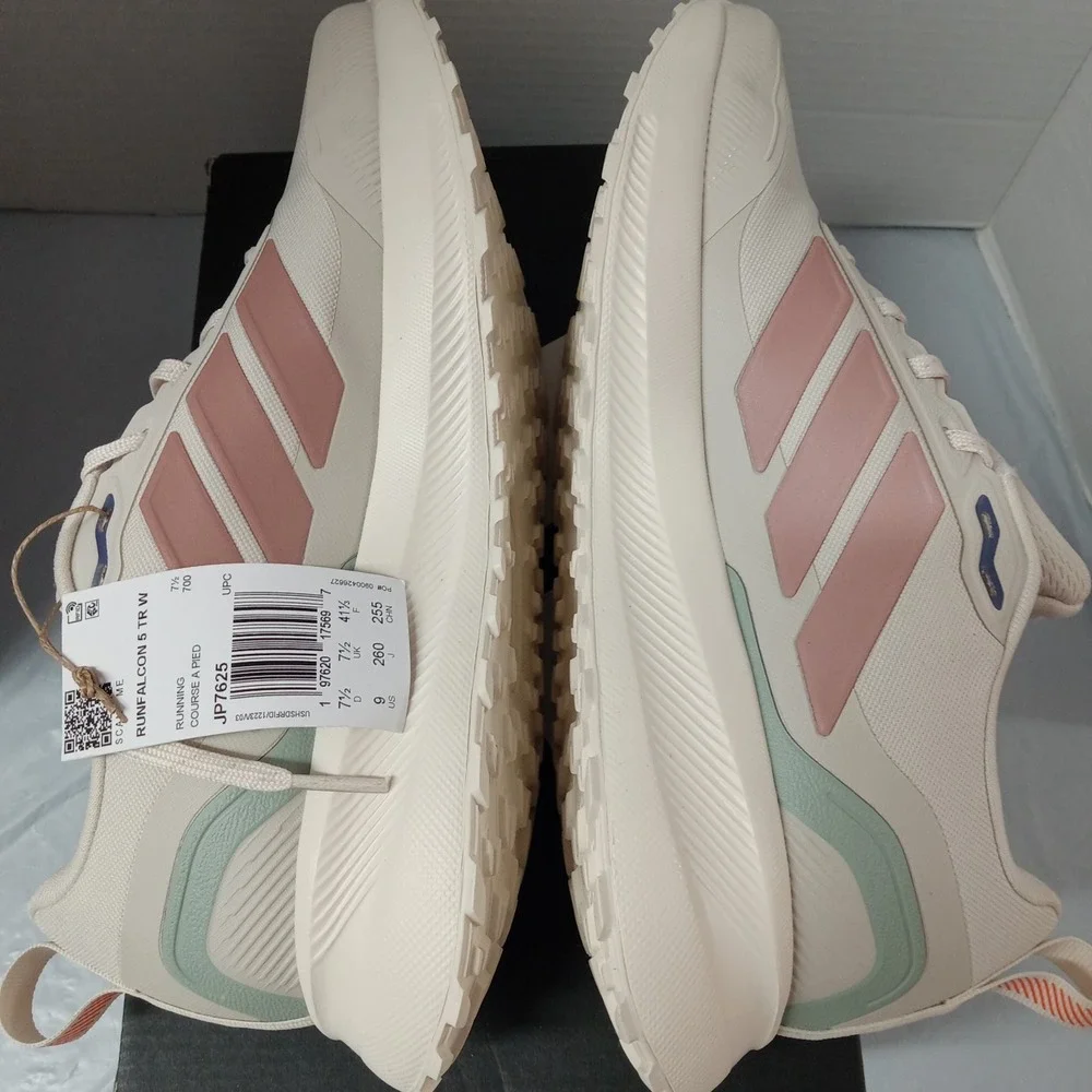 Adidas Runfalcon 5 TR W Shoes Womens Size 9 Beige Water Repellent Trail JP7625